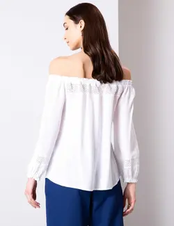 بلوز زنانه سفید پیرکاردین