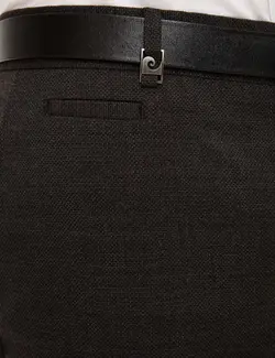 شلوارپارچه ای Skinny Fit مردانه قهوه ای پیرکاردین