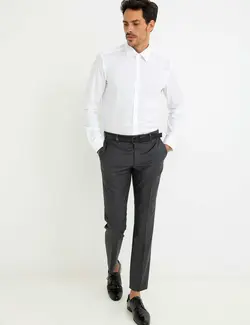 شلوار پارچه ای جذب مردانه دودی پیرکاردین