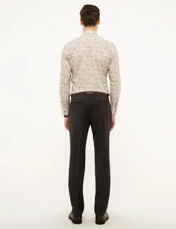 شلوار پارچه ای جذب مردانه قهوه ای پیرکاردین