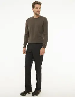 شلوار پارچه ای جذب مردانه سیاه پیرکاردین