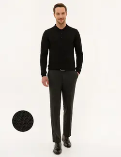 شلوار پارچه ای جذب مردانه سیاه پیرکاردین