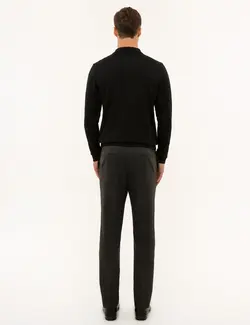 شلوار پارچه ای جذب مردانه سیاه پیرکاردین