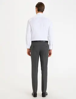 شلوار پارچه ای جذب مردانه دودی پیرکاردین