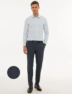 شلوار پارچه ای جذب مردانه سرمه ای روشن پیرکاردین