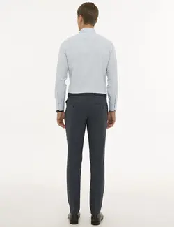 شلوار پارچه ای جذب مردانه سرمه ای روشن پیرکاردین