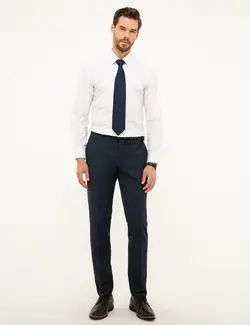 شلوارپارچه ای Skinny Fit مردانه سرمه ای روشن پیرکاردین