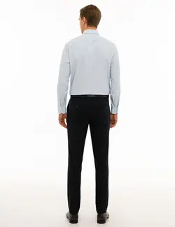 شلوار پارچه ای جذب مردانه سرمه ای پیرکاردین