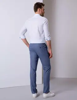 شلوار پارچه ای جذب مردانه آبی تیره پیرکاردین