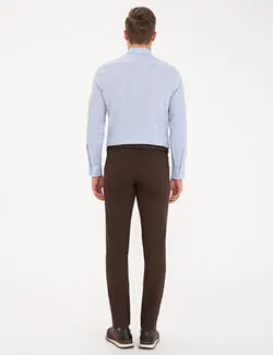 شلوار کتان جذب مردانه قهوه ای پیرکاردین