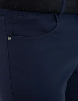 شلوار کتان جذب مردانه سرمه ای پیرکاردین