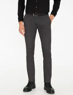 شلوار کتان جذب مردانه قهوه ای پیرکاردین