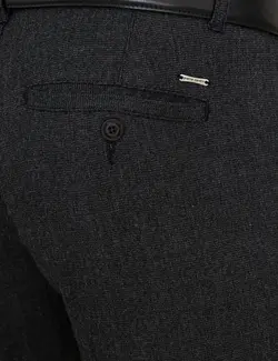 شلوار کتان جذب مردانه سیاه پیرکاردین