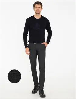 شلوار کتان جذب مردانه سیاه پیرکاردین