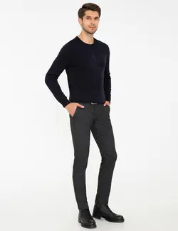 شلوار کتان جذب مردانه سیاه پیرکاردین