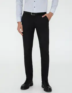 شلوار کتان جذب مردانه سیاه پیرکاردین