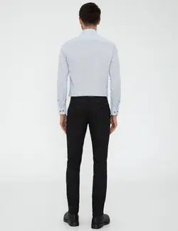 شلوار کتان جذب مردانه سیاه پیرکاردین