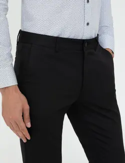 شلوار کتان جذب مردانه سیاه پیرکاردین