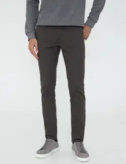 شلوار کتان جذب مردانه قهوه ای روشن پیرکاردین