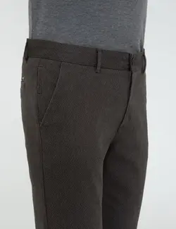 شلوار کتان جذب مردانه قهوه ای روشن پیرکاردین