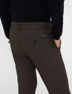 شلوار کتان جذب مردانه قهوه ای پیرکاردین