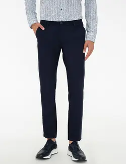 شلوار کتان Standart Fit مردانه سرمه ای پیرکاردین