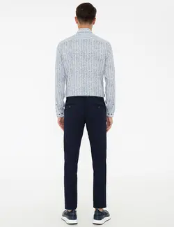 شلوار کتان Standart Fit مردانه سرمه ای پیرکاردین