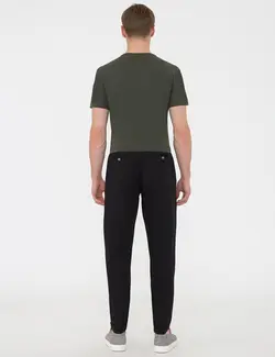 شلوار کتان Carrot Fit مردانه سیاه پیرکاردین