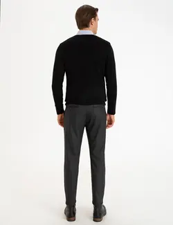 شلوار کتان Carrot Fit مردانه خاکستری پیرکاردین