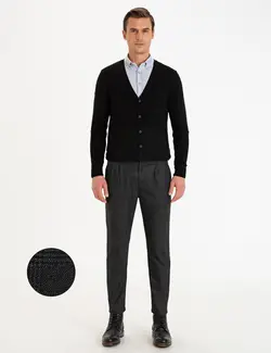 شلوار کتان Carrot Fit مردانه خاکستری پیرکاردین