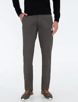 شلوار کتان Regular Fit مردانه  قهوه ای پیرکاردین