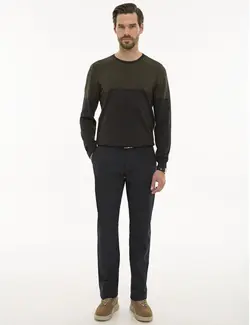 شلوار کتان Regular Fit مردانه  سرمه ای پیرکاردین