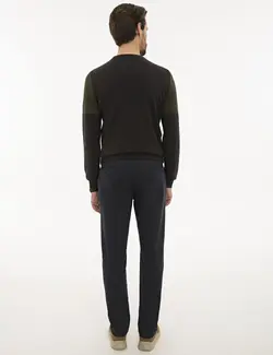 شلوار کتان Regular Fit مردانه  سرمه ای پیرکاردین