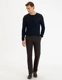 شلوار کتان Regular Fit مردانه  قهوه ای پیرکاردین