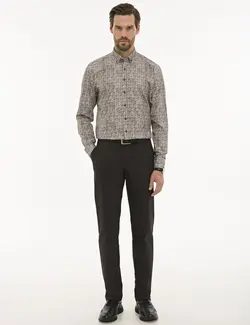 شلوار کتان Regular Fit مردانه  سیاه پیرکاردین