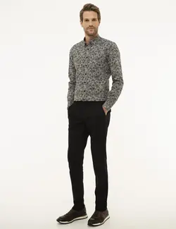 شلوار کتان جذب مردانه سیاه پیرکاردین