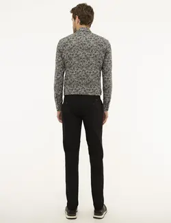 شلوار کتان جذب مردانه سیاه پیرکاردین