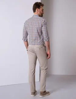 شلوار کتان جذب مردانه بژ پیرکاردین