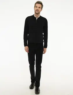 شلوار کتان جذب مردانه سیاه پیرکاردین