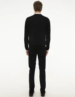 شلوار کتان جذب مردانه سیاه پیرکاردین