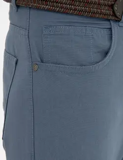 شلوار کتان جذب مردانه آبی تیره پیرکاردین