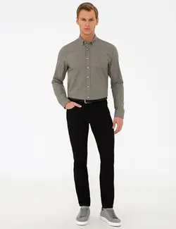 شلوار کتان جذب مردانه سیاه پیرکاردین