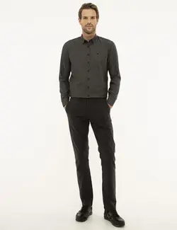 شلوار کتان جذب مردانه سیاه پیرکاردین