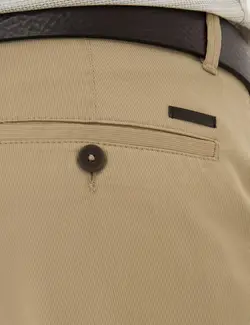 شلوار کتان جذب مردانه شتری پیرکاردین