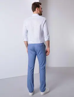 شلوار کتان جذب مردانه آبی پیرکاردین