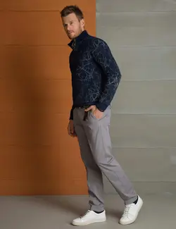 شلوار کتان جذب مردانه خاکستری پیرکاردین