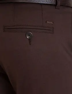 شلوار کتان جذب مردانه قهوه ای پیرکاردین