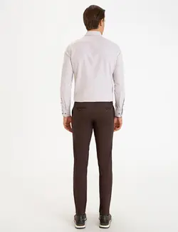 شلوار کتان جذب مردانه قهوه ای پیرکاردین