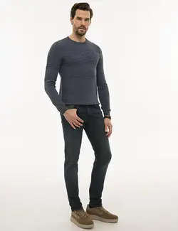 شلوار جین جذب مردانه سرمه ای تیره پیرکاردین