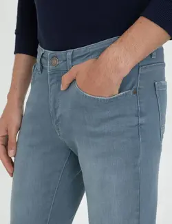 شلوار جین جذب مردانه آبی پیرکاردین